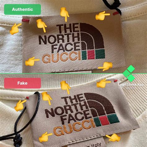 gucci x tnf counterfeit